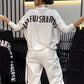 👗Lässiges Damen-Oberteil mit Buchstabendruck und Hose (2-teiliges Set)