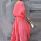 🌹Frühjahrsverkauf 50% RABATT🌹2-teiliges Set aus Chiffon mit lockerem Oberteil und weiten Schlitzhosen