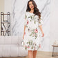 Fließendes Chiffonkleid mit blush-farbigen Blütenblättern