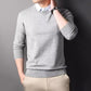 Herren modisches Strickhemd mit Kragen in Layering-Optik