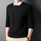 Herren modisches Strickhemd mit Kragen in Layering-Optik