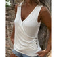 👚💖Button Cross V-Neck Tank Top🌟 Stylish Design, Elegant Fit, Essential for Summer!