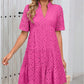 👗Sommerneuheit💃Damenkleid mit V-Ausschnitt, A-Linie, Cut-outs und Print