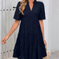 👗Sommerneuheit💃Damenkleid mit V-Ausschnitt, A-Linie, Cut-outs und Print