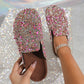 Women's Comfortable Casual Sequin Cork Slippers