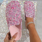 Women's Comfortable Casual Sequin Cork Slippers