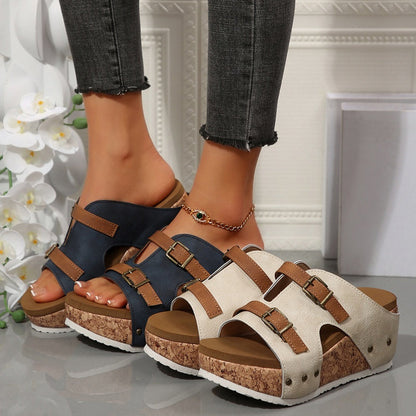 Modische Plateau-Sandalen mit Keilabsatz für Damen🔥🔥
