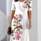 🌸 Frühlingsspecials 💐  Rose Bloom Kurzarm Kleid