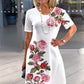 🌸 Frühlingsspecials 💐  Rose Bloom Kurzarm Kleid