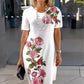 🌸 Frühlingsspecials 💐  Rose Bloom Kurzarm Kleid