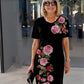 🌸 Frühlingsspecials 💐  Rose Bloom Kurzarm Kleid