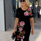 🌸 Frühlingsspecials 💐  Rose Bloom Kurzarm Kleid