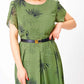 Damen A-Linien Midikleid mit Gürtel