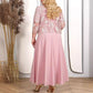 Damen-Set aus einfarbigem Kleid und bestickter Spitzenjacke