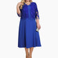 Damen-Set aus einfarbigem Kleid und bestickter Spitzenjacke