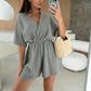 ☀️Sommerangebot 49% Rabatt ☀️ Wickel-Shorts-Jumpsuits mit V-Ausschnitt für Damen💥