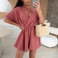 ☀️Sommerangebot 49% Rabatt ☀️ Wickel-Shorts-Jumpsuits mit V-Ausschnitt für Damen💥