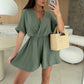 ☀️Sommerangebot 49% Rabatt ☀️ Wickel-Shorts-Jumpsuits mit V-Ausschnitt für Damen💥