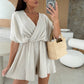 ☀️Sommerangebot 49% Rabatt ☀️ Wickel-Shorts-Jumpsuits mit V-Ausschnitt für Damen💥