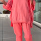 ⏳Begrenzte Zeit 50% Rabatt💥🥰Rundhalsausschnitt mit Schlitz. Fluoreszierender Freizeitanzug für Damen