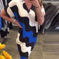 Damen Kleid mit V-Ausschnitt und kurzen Ärmeln