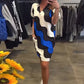 Damen Kleid mit V-Ausschnitt und kurzen Ärmeln