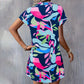 Modisches Kurzarm-Hemdblusenkleid für Damen mit Print und Knopfleiste