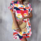 Modisches Kurzarm-Hemdblusenkleid für Damen mit Print und Knopfleiste