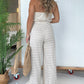 Sommer Einfacher gestreifter trägerloser Overall mit weitem Bein