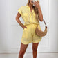 Lässiges, lockeres Kurzarm-Shirt und Shorts, 2-teiliges Set für Damen