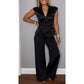 ⏳Zeitlich begrenztes Special⏰Damen elegantes Set: Oberteil mit V-Ausschnitt und Hose