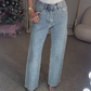 🔥Straight Leg Jeans mit Strasssteinen