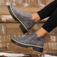 🥾 Promo 50 % – Damenschuhe trendig und komfortabel, runde Spitze mit Zip 🌟👢