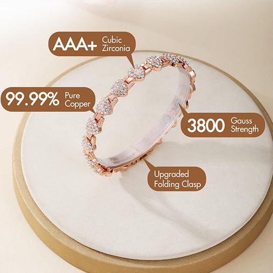 📢📢70 % Rabatt!!! 🎅Funkelnde herzförmige Magnetarmbänder aus Kupfer für Damen
