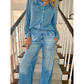 🌙 Denim Dreams Pyjama-Set – Gemütliche Passform, weiche Loungewear im Denim-Look für Komfort die ganze Nacht 🌟