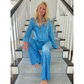 🌙 Denim Dreams Pyjama-Set – Gemütliche Passform, weiche Loungewear im Denim-Look für Komfort die ganze Nacht 🌟