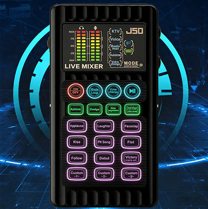 🎉 Neujahrsgeschenk – 50% RABATT!✨🎤 Tragbare Handheld-Live-Soundkarte (Stimmenverzerrer): Multifunktionale Effekte + Rauschunterdrückung – Streamen von überall!
