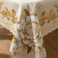 Wasserdichte goldene Rosen-Tischdecke