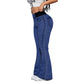 Damen High-Waist Schlagjeans aus Stretch-Denim