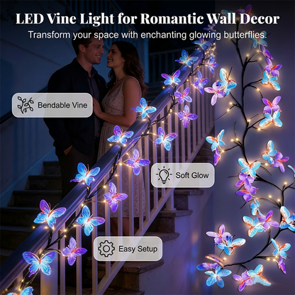🥳【Nur freitags – 50 % Rabatt】 2026 HEISSER VERKAUF🥳💞Über 50.000 verkauft!🌿Romantische LED-Lichterkette mit Schmetterlingsranke