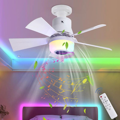 ✨🍃Intelligenter Deckenventilator mit Beleuchtung, RGB und Bluetooth-Lautsprecher