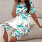 Lässiges Set aus bedrucktem Tunika-Oberteil und Shorts für Damen
