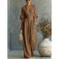 🎁👗 50% RABATT! Hochtaillierter Weitbein-Jumpsuit mit V-Ausschnitt – luftig, bequem, vielseitig – ideal für Reisen & Urlaub. 🏖️💫