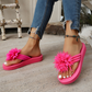 Damen-Flip-Flops mit Blumenmuster, leichte Sommerpantoffeln