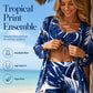 👙 50 % Rabatt – 3-teiliges Tropical-Print-Bikini-Set – Oberteil, Hose & Tuch – vielseitig kombinierbar, ideal für Strand & Pool ☀️