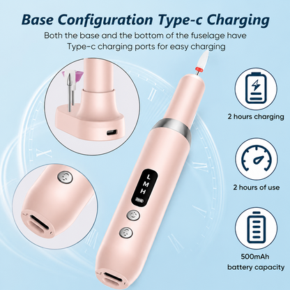 ⏰ 50% RABATT💅🔋 Kabelloses elektrisches Nagelfräser-Set mit Ladestation – Professionelle Maniküre zu Hause! | Tragbar, wiederaufladbar & jederzeit einsatzbereit ✨