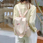 Rucksack aus wasserfestem Oxford-Stoff mit Blumenstickerei