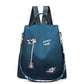 Rucksack aus wasserfestem Oxford-Stoff mit Blumenstickerei