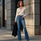 📢📢50%Rabatt!!!🎉🚨 Eilmeldung: 50% endet heute Nacht! Damen High Waist Destroyed Flare Jeans