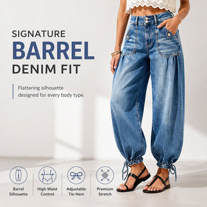 👖✨ Bestseller –  High-Waist-Barrel-Jeans mit Stretch-Anteil für Damen